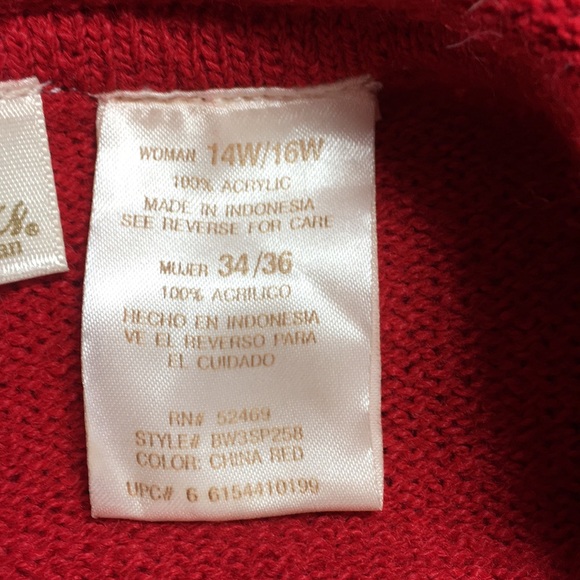 Bobbie Brooks Woman’s Red Knit Sweater - Picture 5 of 5
